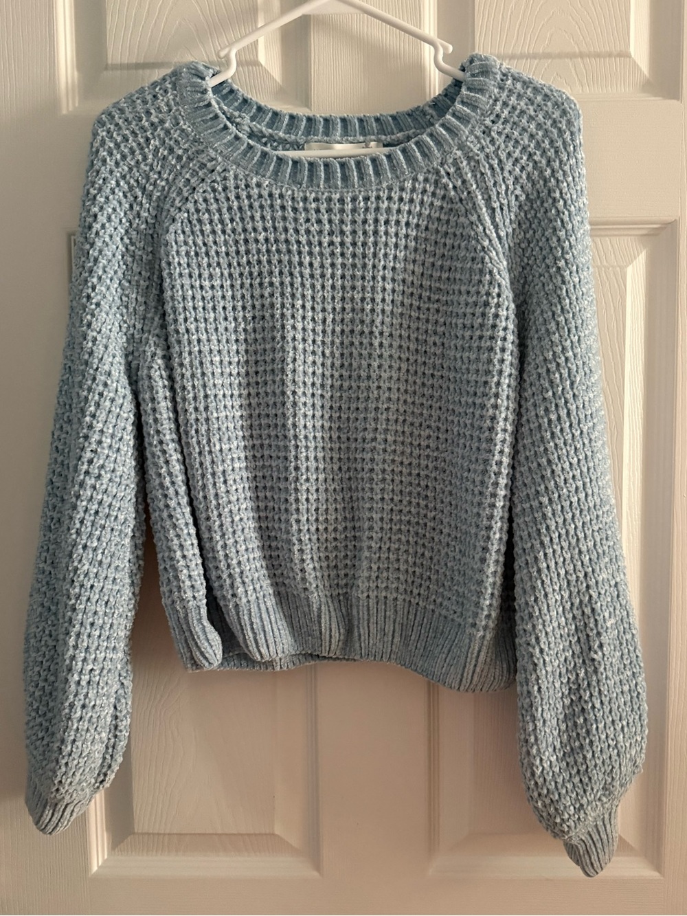 Altar’d State Light Blue Chenille Chunky Knit Sweater Size Large